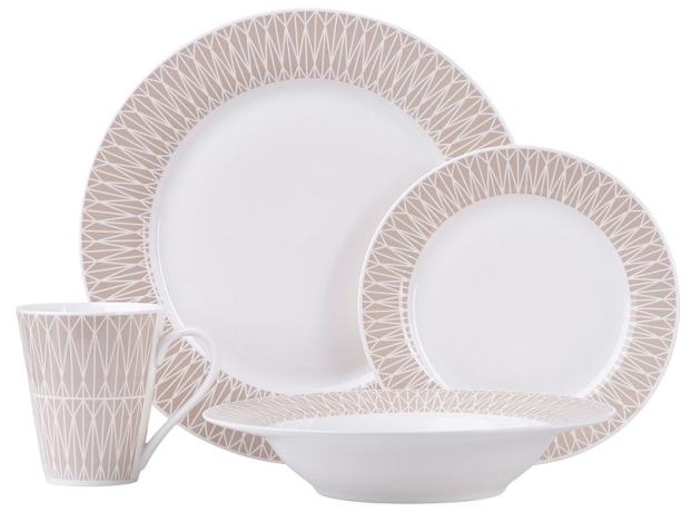 Обеденный набор на 4 персоны Зенит, серо-бежевый, 16 предметов Maxwell & Williams