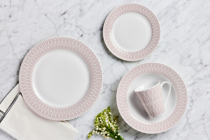 Обеденный набор на 4 персоны Зенит, серо-бежевый, 16 предметов Maxwell & Williams