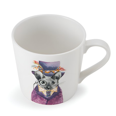 Кружка фарфоровая Mikasa Tipperleyhill с принтом мыши MK, 380 мл. Kitchen Craft