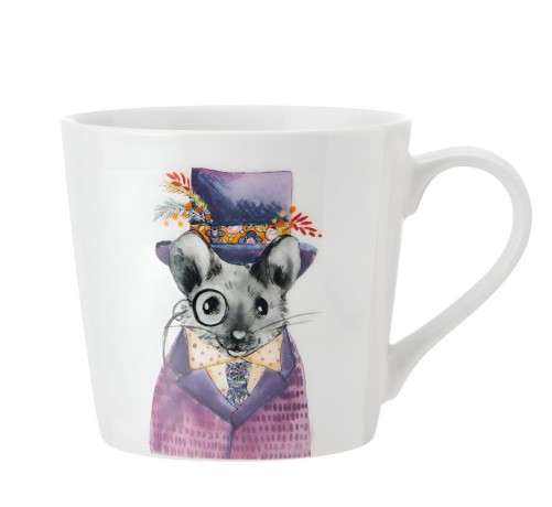 Кружка фарфоровая Mikasa Tipperleyhill с принтом мыши MK, 380 мл. Kitchen Craft