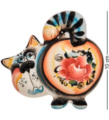 ГЛ-105 Магнит "Кот" цв. (Гжельский фарфор)