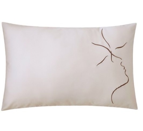 Комплект постельного белья "KISS", сатин, 200х220+240x260+2(50х70)см. бежевый/шоколадный, Bovi