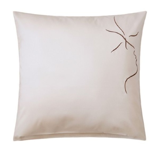 Комплект постельного белья "KISS", сатин, 200х220+240x260+2(50х70)см. бежевый/шоколадный, Bovi