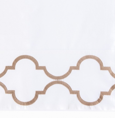 Наволочка с запахом "ROMA", перкаль, 50х70 см. белый/золотой, BOVI