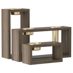 Набор подсвечников Compose, темный дуб, 20х10х6/12,5х25х6/7,5х15х6 см. Umage