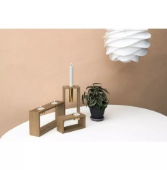 Набор подсвечников Compose, темный дуб, 20х10х6/12,5х25х6/7,5х15х6 см. Umage