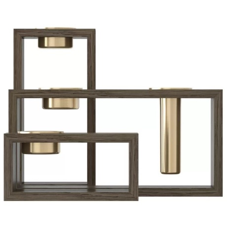 Набор подсвечников Compose, темный дуб, 20х10х6/12,5х25х6/7,5х15х6 см. Umage