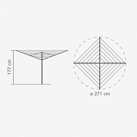 Уличная сушилка Essential (40 м навески), с чехлом Brabantia
