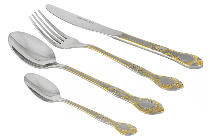 Набор столовых приборов 24 предмета Дрезден золото, в подарочной упаковке, Selecta