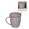 Кружка с силиконовой крышкой Yoga 360 мл. серая, D'casa