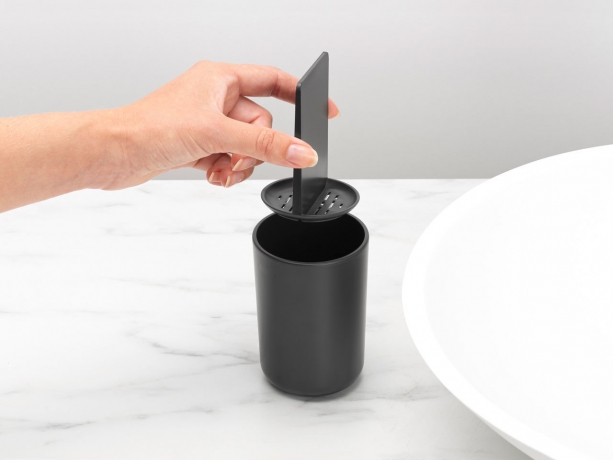 Стакан для зубных щеток ReNew, Темно-серый Brabantia
