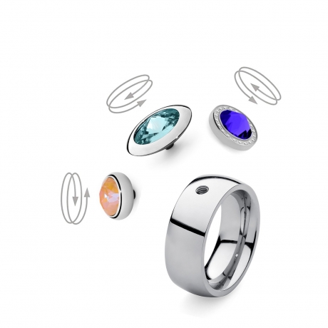 Кольцо - база Basic big silver 16.5 мм 627001 S Qudo