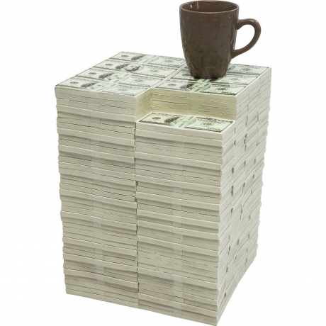 Пуф Dollars, коллекция "Доллар" 31*38*27, Полирезин, Белый