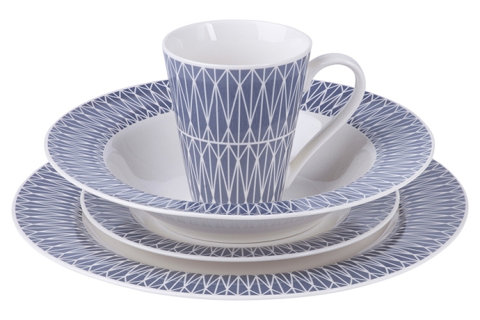 Обеденный набор на 4 персоны Зенит, синий, 16 предметов Maxwell & Williams