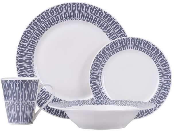 Обеденный набор на 4 персоны Зенит, синий, 16 предметов Maxwell & Williams