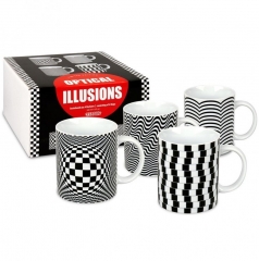Набор из 4 кружек &quot;Оптические иллюзии&quot;, 300 мл. Koenitz