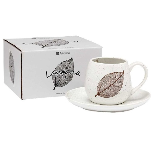 Чашка с блюдцем, 250 мл. Lantana White Stone ASHDENE