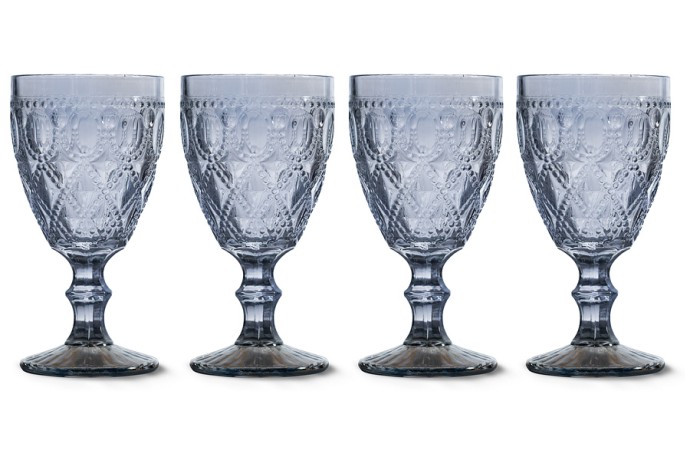 Набор бокалов для вина Dubai, голубой, 0,4 л. 4 шт. WD Lifestyle