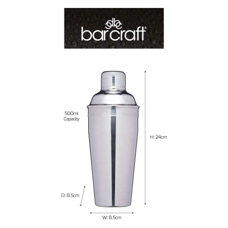 Шейкер для коктейлей, 500 мл. Barcraft Double Walled Kitchen Craft