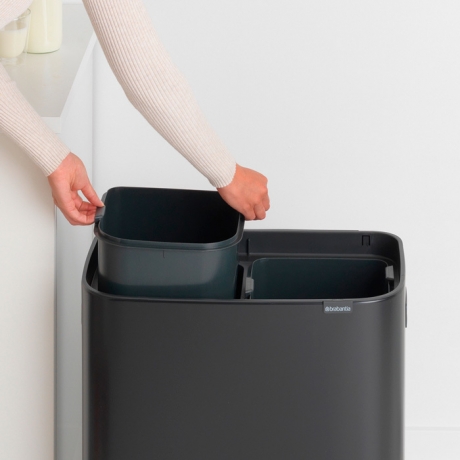 Мусорный бак Touch Bin Bo (2 х 30 л), Черный матовый Brabantia