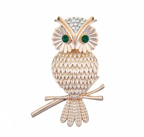 Брошь Сова FAN-07433.17 G/RG Shadore