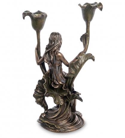 WS-971 Статуэтка-подсвечник "Девушка с цветами"