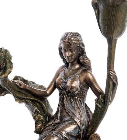 WS-971 Статуэтка-подсвечник "Девушка с цветами"