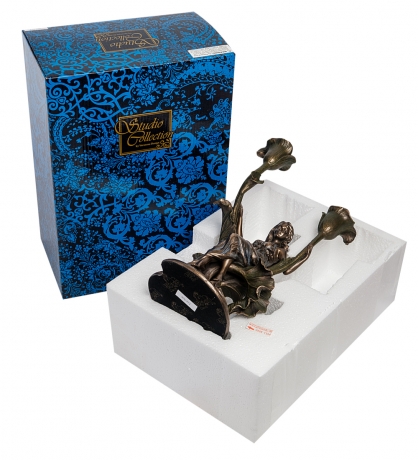 WS-971 Статуэтка-подсвечник "Девушка с цветами"