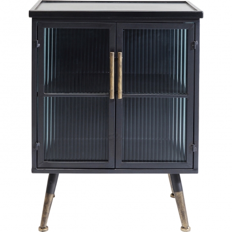 Шкаф-витрина La Gomera, 54х76х35 см. МДФ, Сталь, Стекло, Черный