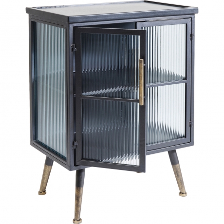 Шкаф-витрина La Gomera, 54х76х35 см. МДФ, Сталь, Стекло, Черный