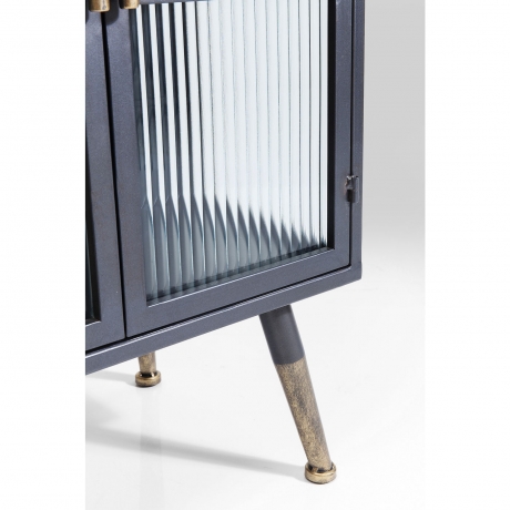 Шкаф-витрина La Gomera, 54х76х35 см. МДФ, Сталь, Стекло, Черный