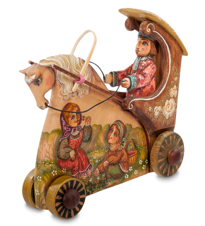 РД- 10/13 Фигурка резная "Карета" художественная роспись