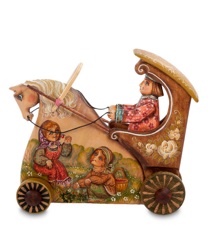 РД- 10/13 Фигурка резная "Карета" художественная роспись
