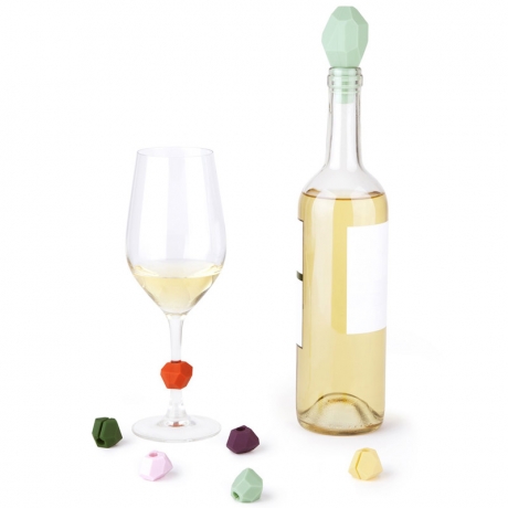 Пробка для бутылки и маркеры для бокалов Gem, Umbra