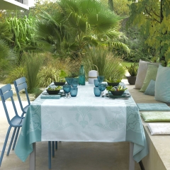 Скатерть с покрытием, 175х250 см. 85% хлопок/15% акрил, голубая, SYRACUSE SLOW LIFE MINI