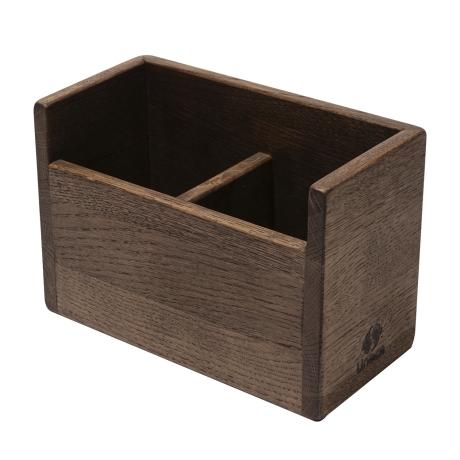 Органайзер для кухонных принадлежностей дубовый с 2-мя отделениями, 22х11х15 Uneca