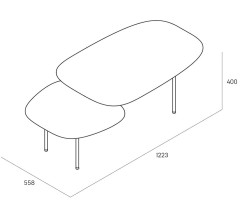 Журнальный столик Step L, 122,3х55,8х 40 см. черный ясень/черный ясень, Zahodi
