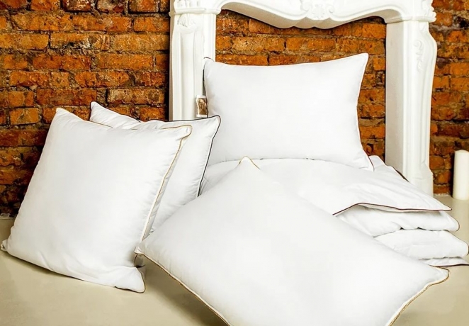 Подушка упругая пуховая "Руженка" 68х68, из твилла, Natures