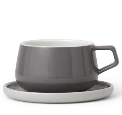 Чайная чашка с блюдцем Ella™ 250 мл. серый Viva Scandinavia