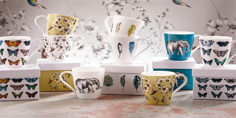 Кофейный набор Churchill: чашка с блюдцем 4 шт, 115 мл. Бабочки от Арлекин