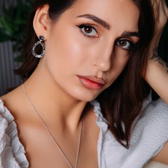 Серьги Jet Nut A2103SW-E05.4 BW/S Fiore Luna