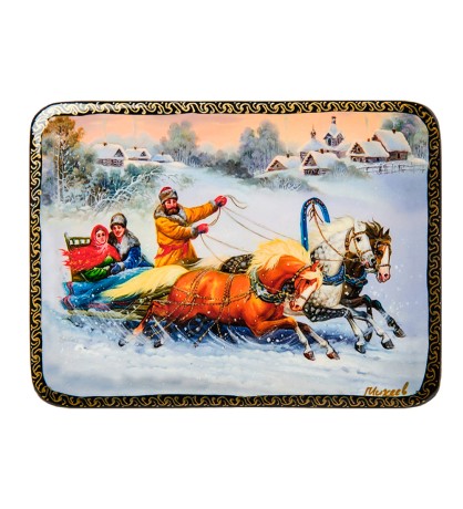 ШК-19/15-D Шкатулка в технике декупаж "Тройка" (10х8х3,5)