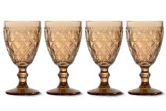 Набор бокалов для вина Dubai, янтарный, 0,4 л. 4 шт. WD Lifestyle