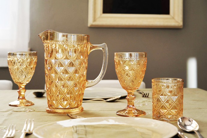 Набор бокалов для вина Dubai, янтарный, 0,4 л. 4 шт. WD Lifestyle