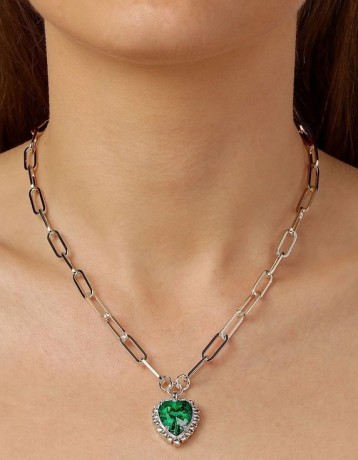 Колье SIMONA SS EMERALD GREEN / CRYSTAL Dyrberg Kern