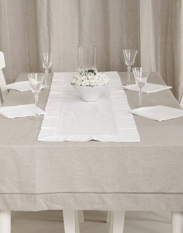 Скатерть в тканевом мешочке"EMY", 160х180см. льняной, BOVI