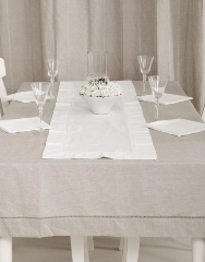 Скатерть в тканевом мешочке"EMY", 160х180см. льняной, BOVI