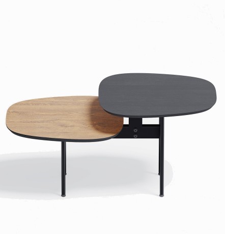 Журнальный столик Step S, 84,3х53,8х40 см. дуб/черный ясень, Zahodi