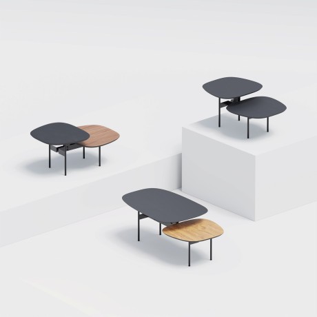 Журнальный столик Step S, 84,3х53,8х40 см. дуб/черный ясень, Zahodi