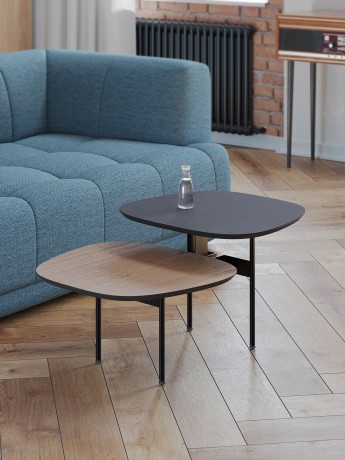 Журнальный столик Step S, 84,3х53,8х40 см. дуб/черный ясень, Zahodi